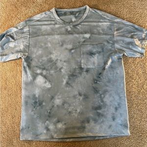 Lululemon Mens Relaxed Pocket Mesh Short Sleeve Shirt Large (Tie Dye Green)